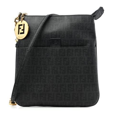 FENDI Zucchino Spalmati Forever Small Crossbody Black